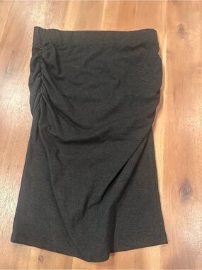 Monrow Black Side-Ruched Pencil Skirt